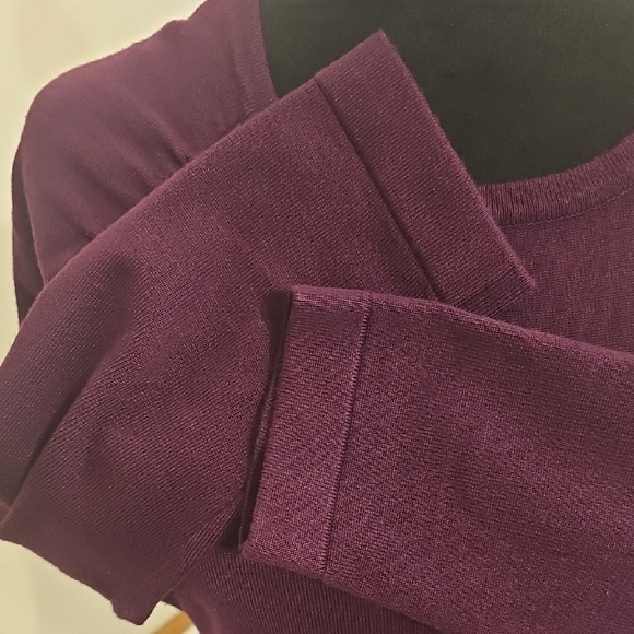 Calvin Klein Deep Purple Puff Sleeve Sweater Dress - Picture 4 of 9
